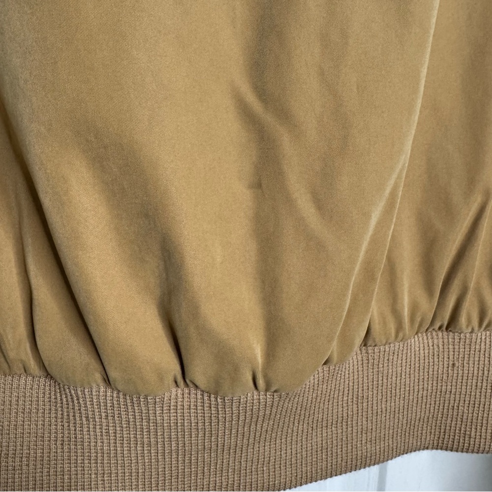 Facconable Men’s Water Resistant Bomber Jacket Tan Color Cotton Wool Blend Small - Picture 14 of 16